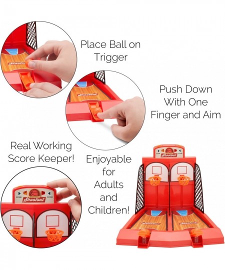 One or Two Player Desktop Basketball Game Classic Arcade Games Basket Ball Shootout Table Top Toy $35.61 - Toy Sports Products