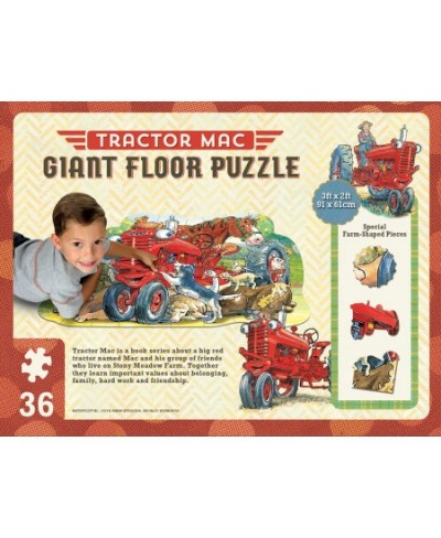 Floor Puzzle - Jumbo Size 36 Piece Jigsaw Puzzle for Kids - Tractor Mac Farm Shaped Puzzle - 3ftx2ft $29.98 - Jigsaw Puzzles