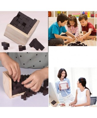 Wooden Brain Teaser Puzzle Cube Wooden Puzzles T-Shaped Jigsaw Logic Puzzle Educational Toy for Kids and Adults (Wine) $20.15...