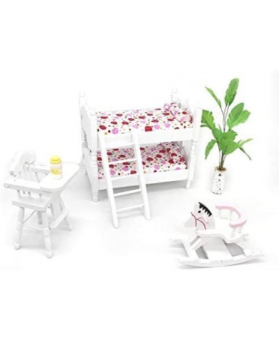 Wooden Dollhouse Furniture of Baby bunk Bed with Ladder for Miniature Dollhouse Accessories - 1/12 Scale $23.61 - Dollhouse A...