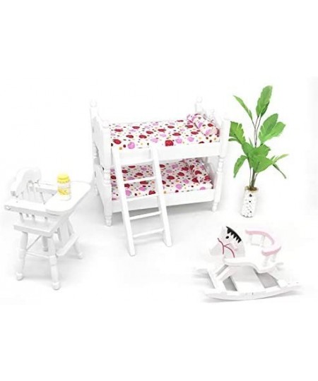 Wooden Dollhouse Furniture of Baby bunk Bed with Ladder for Miniature Dollhouse Accessories - 1/12 Scale $23.61 - Dollhouse A...