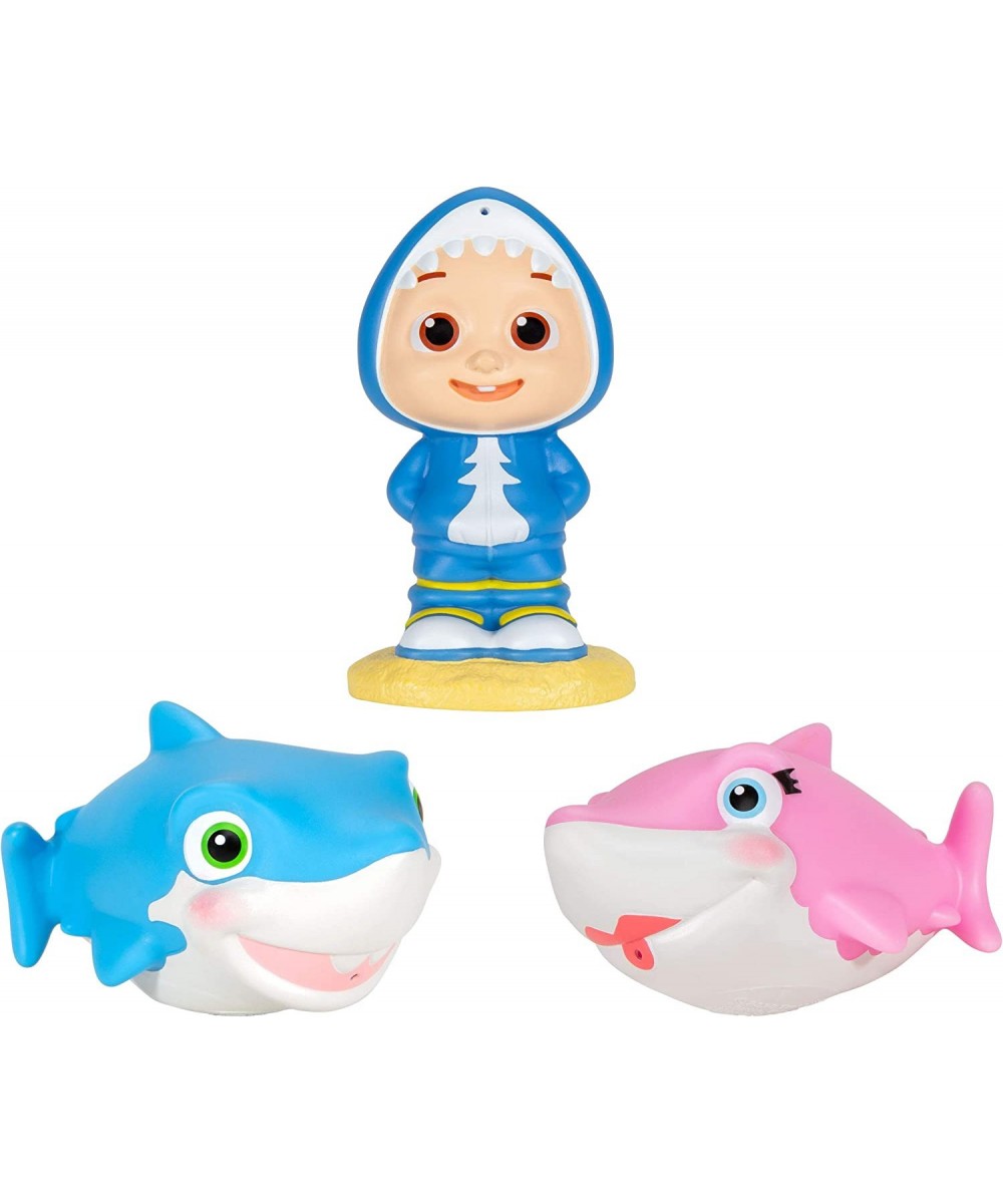 Official Bath Squirters Featuring JJ Character Toy (4” Tall) and 2 Sharks (4” Wide) Bath Time Fun Playset - Character Toys fo...