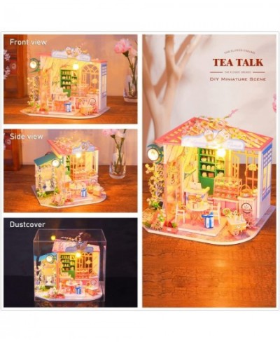 DIY Miniature Dollhouse kit Wooden Mini Tea House Includes Dustcover and Music Box buildable Dollhouse for Teens and Adults $...