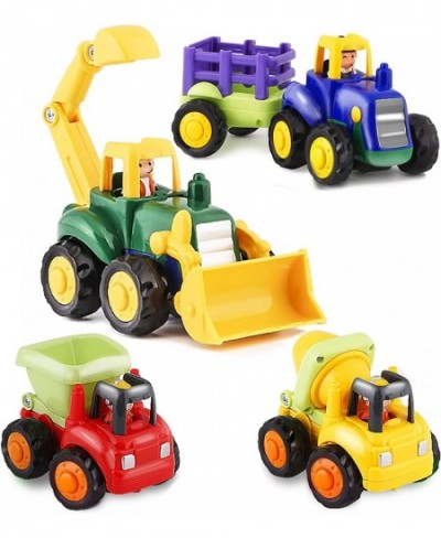 Toddler Toy Car Trucks for 1 2 3+Year Old Boys Friction Powered Cars for Toddlers Construction Toys Set of 4 Dump Truck Toy T...