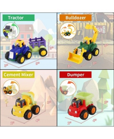 Toddler Toy Car Trucks for 1 2 3+Year Old Boys Friction Powered Cars for Toddlers Construction Toys Set of 4 Dump Truck Toy T...