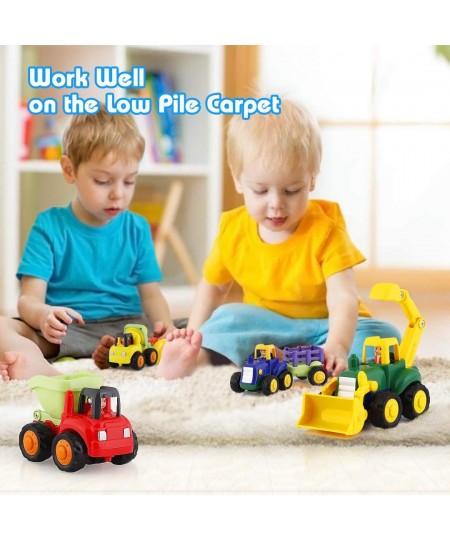 Toddler Toy Car Trucks for 1 2 3+Year Old Boys Friction Powered Cars for Toddlers Construction Toys Set of 4 Dump Truck Toy T...