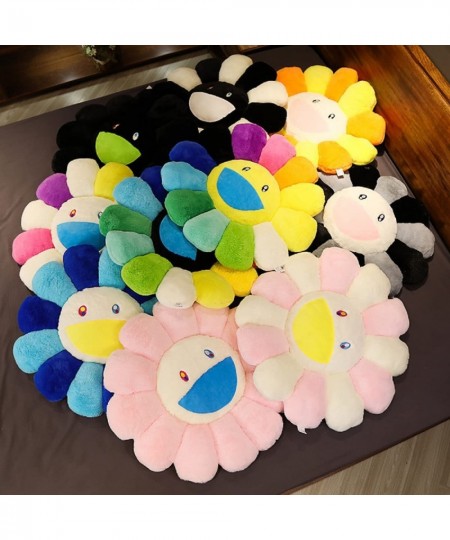 Sunflower Flower Plush Pillow Floor Pillow Cushion Seat Smiling Face Sunflower Stuffed Plush Toy Doll Cushion Pillow Home Bed...