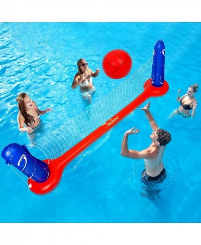 Pool Toys Games Set-Inflatable Volleyball Net & Floating Ring Toss Game for Kids 3 4 5 6 7 8 9 10 11 12 Adults Poolside Swimm...