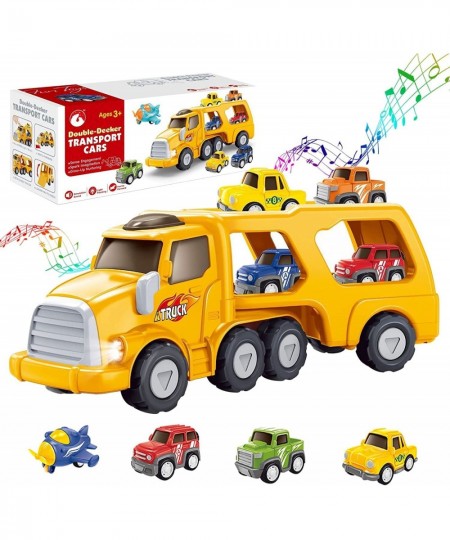 Construction Truck Toys for 3 4 5 6 Year Old Toddlers Boys 5 in 1 Friction Power Cars Toy for Toddlers 1-3 Carrier Truck Toys...