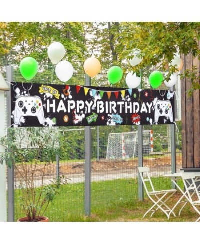 Watercolor Video Game HAPPY BIRTHDAY Banner - 19'' x 118'' Game Theme Party Decorations for Boys Birthday Party Supplies Larg...