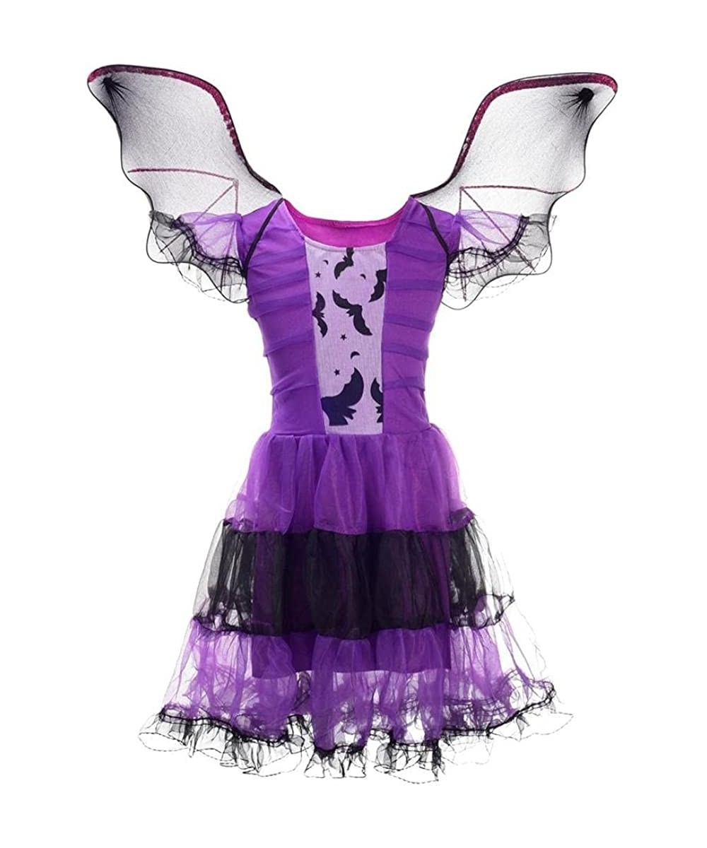 Toddler Little Girls Halloween Costume Fancy Dress Up with Bat Wings Purple $33.65 - Kids' Costumes