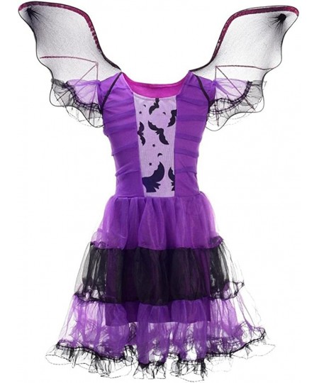 Toddler Little Girls Halloween Costume Fancy Dress Up with Bat Wings Purple $33.65 - Kids' Costumes