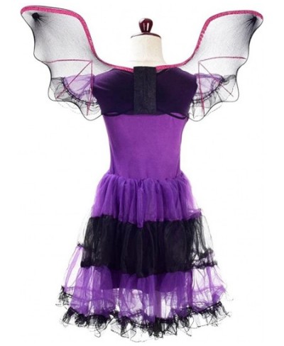 Toddler Little Girls Halloween Costume Fancy Dress Up with Bat Wings Purple $33.65 - Kids' Costumes