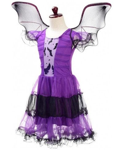 Toddler Little Girls Halloween Costume Fancy Dress Up with Bat Wings Purple $33.65 - Kids' Costumes