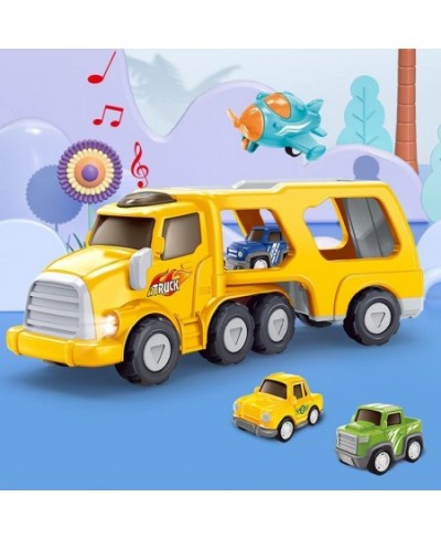 Construction Truck Toys for 3 4 5 6 Year Old Toddlers Boys 5 in 1 Friction Power Cars Toy for Toddlers 1-3 Carrier Truck Toys...