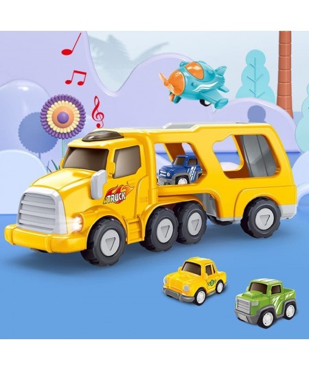 Construction Truck Toys for 3 4 5 6 Year Old Toddlers Boys 5 in 1 Friction Power Cars Toy for Toddlers 1-3 Carrier Truck Toys...