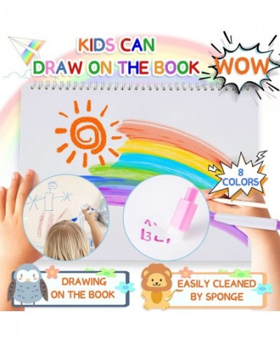 Busy Book with 8 Color Marker & Storage Bag Preschool Activities Learning Toys for 3 Year Old Binder Sturdy Book Montessori T...