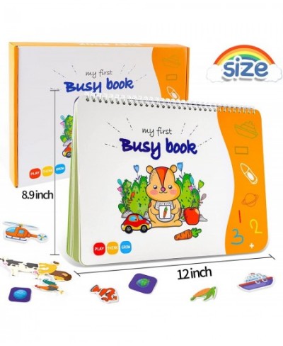 Busy Book with 8 Color Marker & Storage Bag Preschool Activities Learning Toys for 3 Year Old Binder Sturdy Book Montessori T...