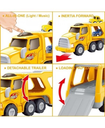 Construction Truck Toys for 3 4 5 6 Year Old Toddlers Boys 5 in 1 Friction Power Cars Toy for Toddlers 1-3 Carrier Truck Toys...