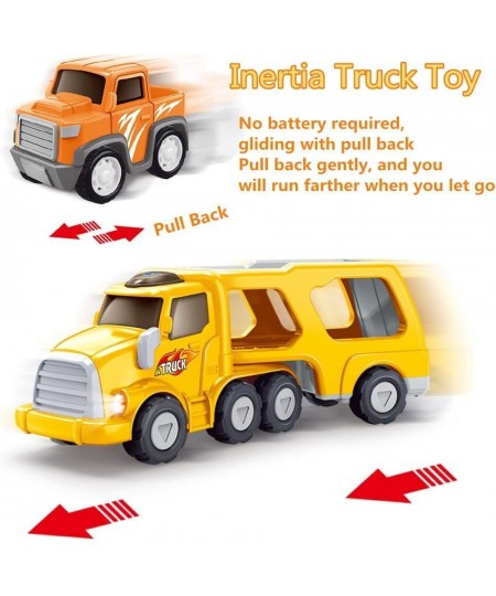 Construction Truck Toys for 3 4 5 6 Year Old Toddlers Boys 5 in 1 Friction Power Cars Toy for Toddlers 1-3 Carrier Truck Toys...