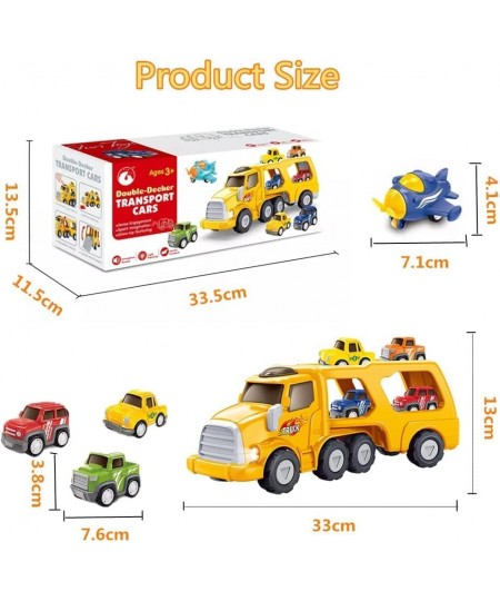 Construction Truck Toys for 3 4 5 6 Year Old Toddlers Boys 5 in 1 Friction Power Cars Toy for Toddlers 1-3 Carrier Truck Toys...