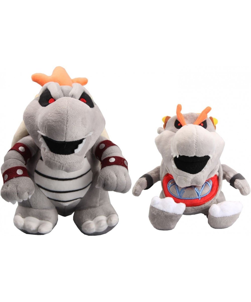 10'' Gray Dry Bowser Koopa & 7'' Dry Bone Bowser Jr. Plush Toy Stuffed Figure Doll $55.67 - Plush Figure Toys