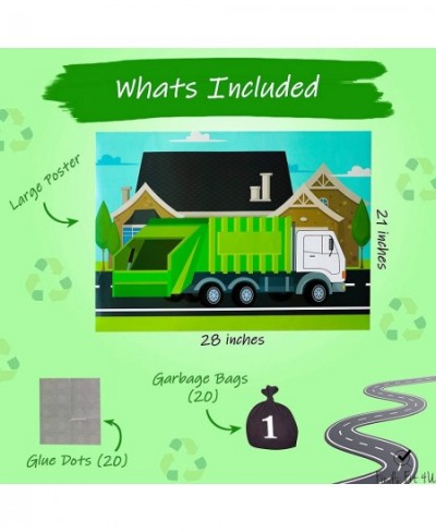 Garbage Truck Party Game - Trash Truck Birthday Party Supplies -Fun for All Ages - Pin The Garbage on The Garbage Truck $17.4...