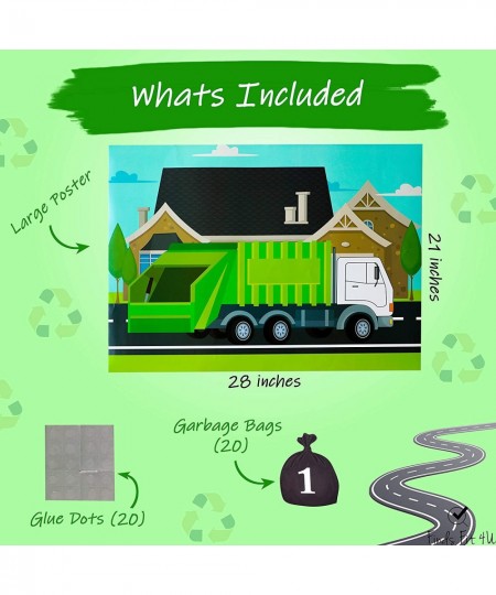 Garbage Truck Party Game - Trash Truck Birthday Party Supplies -Fun for All Ages - Pin The Garbage on The Garbage Truck $17.4...