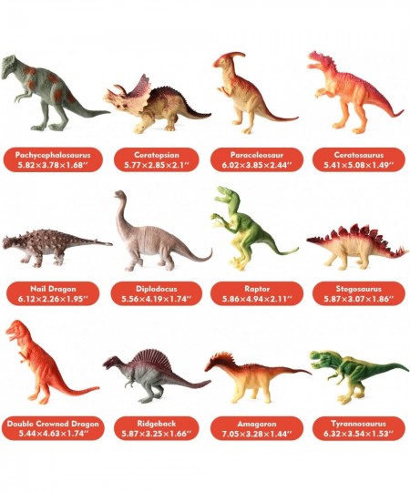 12Pack Educational Realistic Dinosaur Figure Toys for Toddler 6'' to 7" Large Size Dinosaur Playset Gift for Kids Boys and Gi...