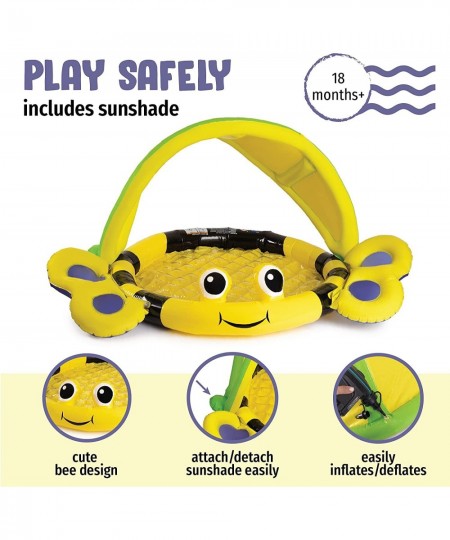 Bumble Bee Soft Inflatable Pool | Outdoor Swimming Toys for Infants & Toddlers | Blowup Games for Kids | Portable Beach Acces...