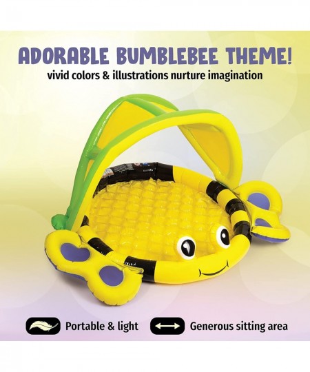 Bumble Bee Soft Inflatable Pool | Outdoor Swimming Toys for Infants & Toddlers | Blowup Games for Kids | Portable Beach Acces...