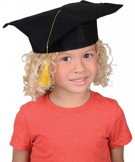 Child Size Graduation Caps - Black Felt 12-Pack $20.10 - Kids' Dress-Up Accessories