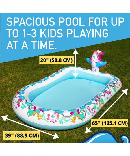 Unicorn Splash Pad & Outdoor Water Sprinkler Children's Inflatable Kiddie Pool Water Play Toys for Babies Toddlers Kids Boys ...