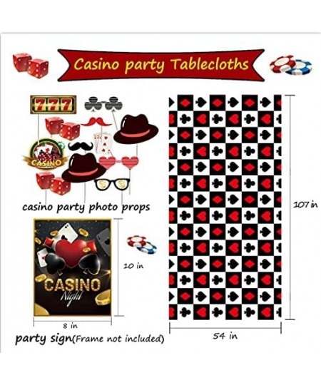 Casino Theme Party Decorations Casino Birthday Party Decoration Casino Balloons Backdrop Cake Toppers Tablecloth for Casino N...