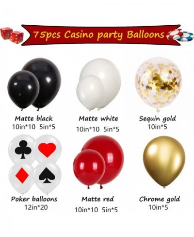 Casino Theme Party Decorations Casino Birthday Party Decoration Casino Balloons Backdrop Cake Toppers Tablecloth for Casino N...