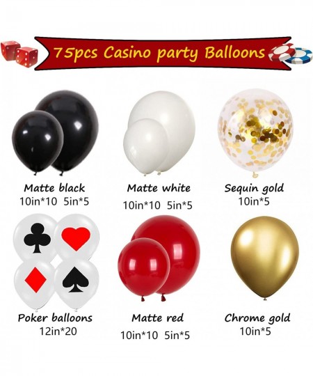 Casino Theme Party Decorations Casino Birthday Party Decoration Casino Balloons Backdrop Cake Toppers Tablecloth for Casino N...