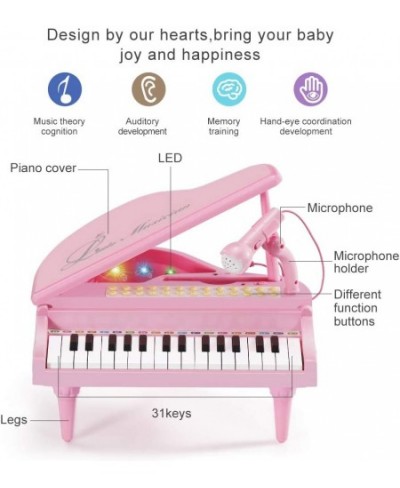 31 Keys Little Pink Piano for Girls with Microphone Electronic Organ Music Keyboard for Kids $55.88 - Kids' Musical Instruments