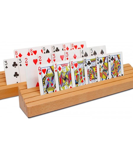 Premium Solid Beechwood Playing Card Holders - Accessories with Five Crowns Card Game - Card Holder for Kids Elder and Elder ...