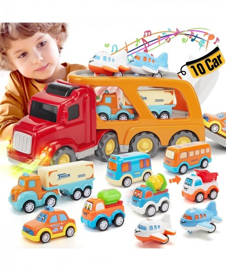 Toys for 2-Year-Old Boy - 9 in 1 Carrier Truck Transport Vehicles Toy for Boys Girls Kids Car Toys for Toddlers 1 2 3 Frictio...