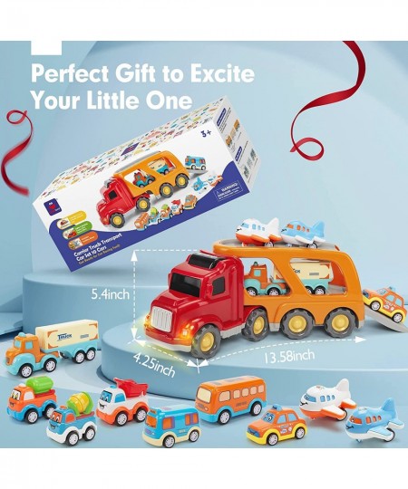 Toys for 2-Year-Old Boy - 9 in 1 Carrier Truck Transport Vehicles Toy for Boys Girls Kids Car Toys for Toddlers 1 2 3 Frictio...