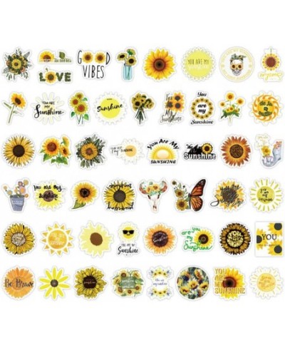 Cute Sun Flower Stickers for Water Bottles 50 pcs Waterproof Vinyl Fresh Stickers for Teens Girls Kids Graffiti Cool Trendy f...