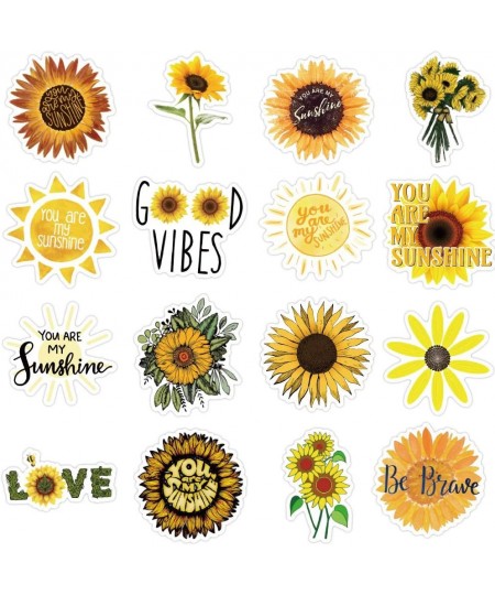 Cute Sun Flower Stickers for Water Bottles 50 pcs Waterproof Vinyl Fresh Stickers for Teens Girls Kids Graffiti Cool Trendy f...