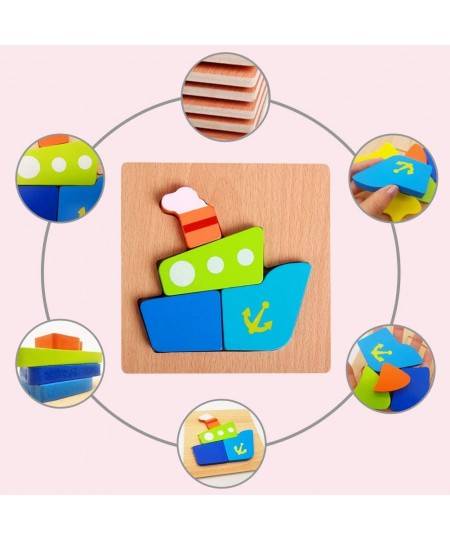 3-Pack Chunky Jigsaw Puzzles Boys&Girls Educational Wooden Puzzles Toy Gift with Vibrant Colors for Toddlers 1 2 3 Years Old(...