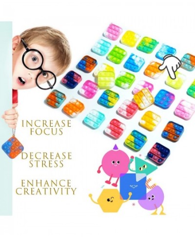 32Pcs Pop Party Favors for Kids Fidget Toy Pack Mini Keychain Bulk Sensory Toys Stress Relief Bubble Popper Classroom Prizes ...