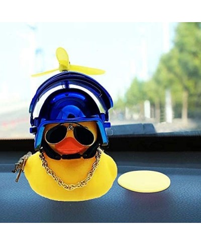 Rubber Duck Toy Car Ornaments Duck Car Dashboard Decorations with Propeller Helmet $15.13 - Gags & Practical Joke Toys