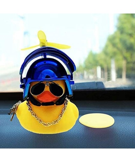 Rubber Duck Toy Car Ornaments Duck Car Dashboard Decorations with Propeller Helmet $15.13 - Gags & Practical Joke Toys