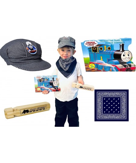 Thomas The Train Toy Conductor Gift Set/ Train Hat/ Train Whistle/ Navy Blue Bandana / Thomas The Tank Engine Hidden Surprise...