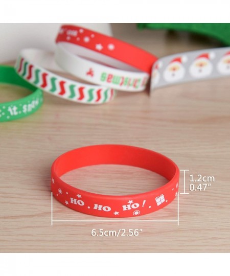 35 Pieces Christmas Wristband Silicone Wristbands Rubber Band for Christmas Party Decoration 7 Merry Xmas Patterns $16.64 - K...