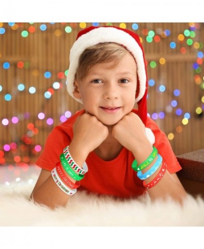 35 Pieces Christmas Wristband Silicone Wristbands Rubber Band for Christmas Party Decoration 7 Merry Xmas Patterns $16.64 - K...