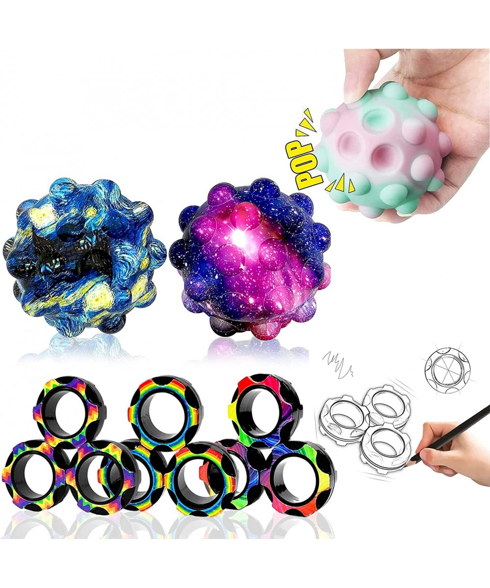 Magnetic Rings Fidget Toys Fidget Rings for Adults Stress Relief Hand Pop it Ball Stress Balls for Kids N45 Strong Fidget Mag...